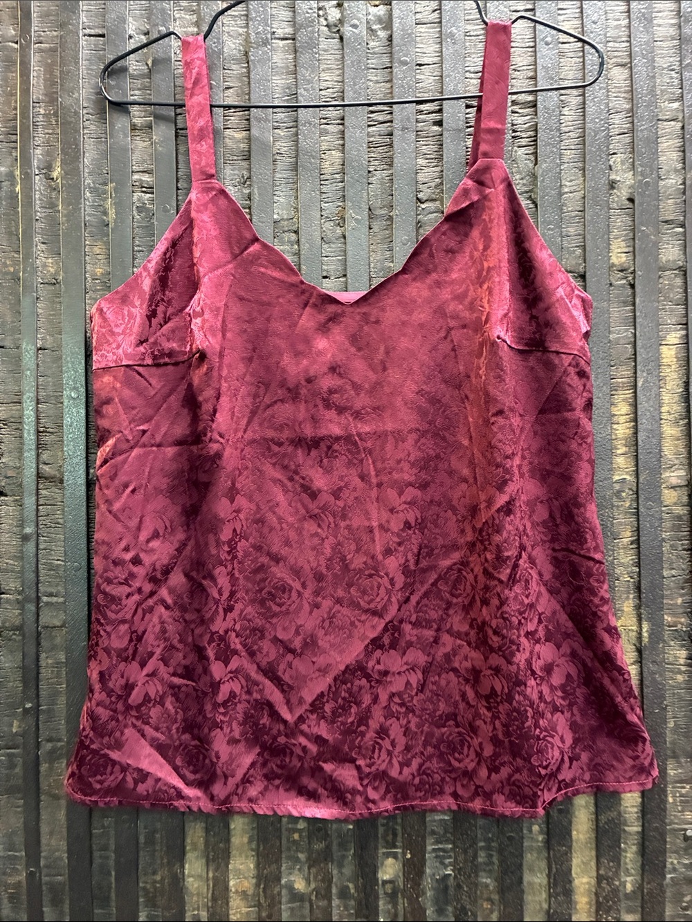 Colleen Lopez Burgundy Velvet Floral Camisole